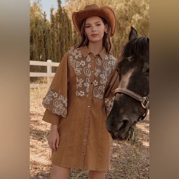 #66 Willow Corduroy Detail Mini Dress - Picture 2 of 6